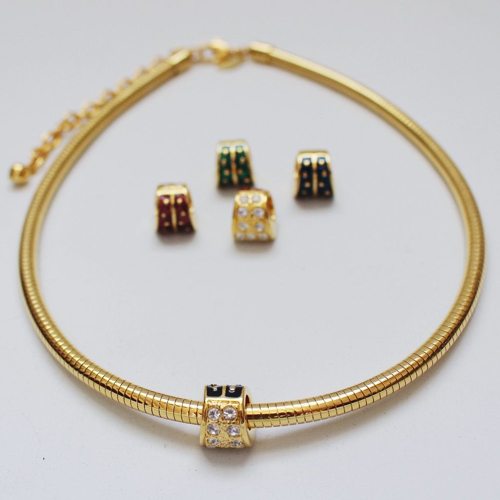 Joan Rivers Changeable Round Omega Style Necklace